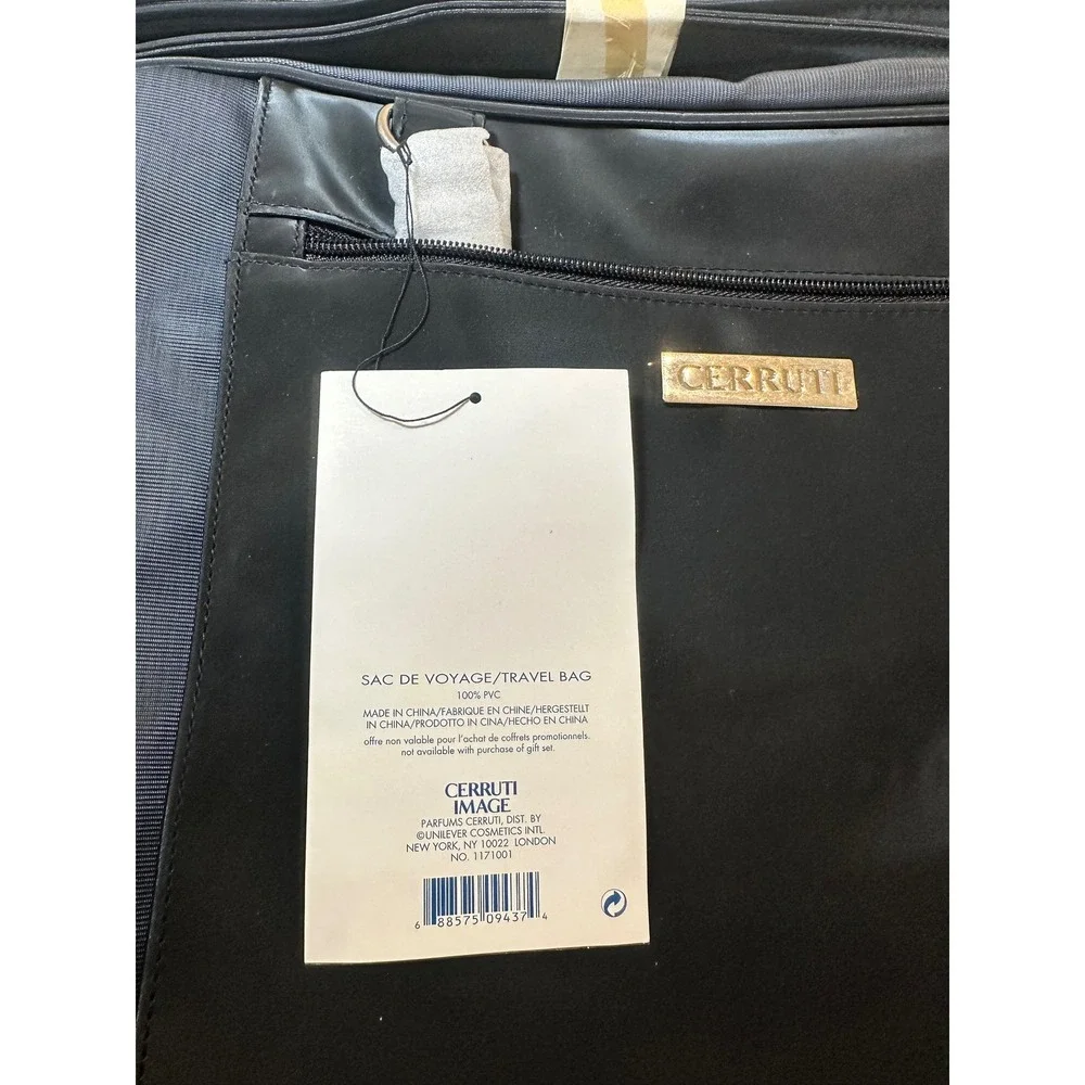 Cerruti Image Black Travel Bag Weekender Duffel Shoulder Strap NWT 1171001